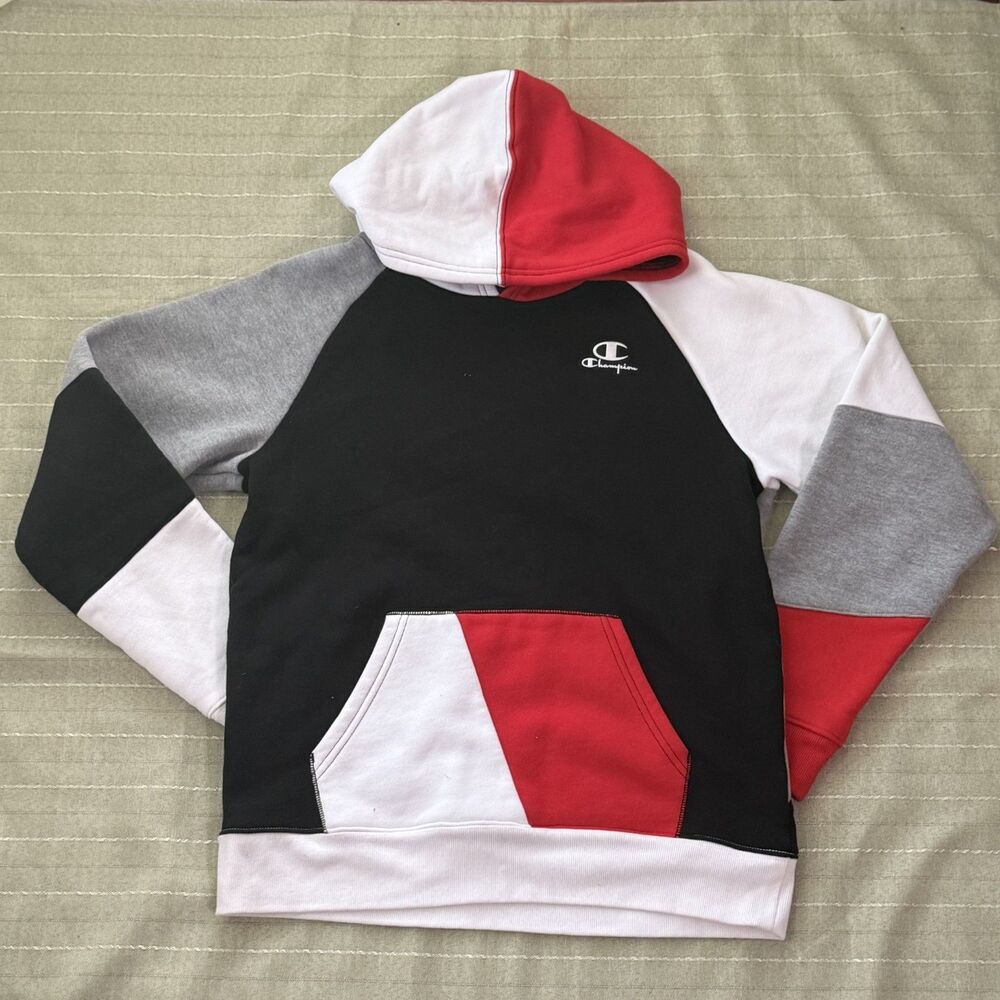 Champion Boys Red Black Gray White Sweatsuit Set Sweatpants Hoodie Size XL